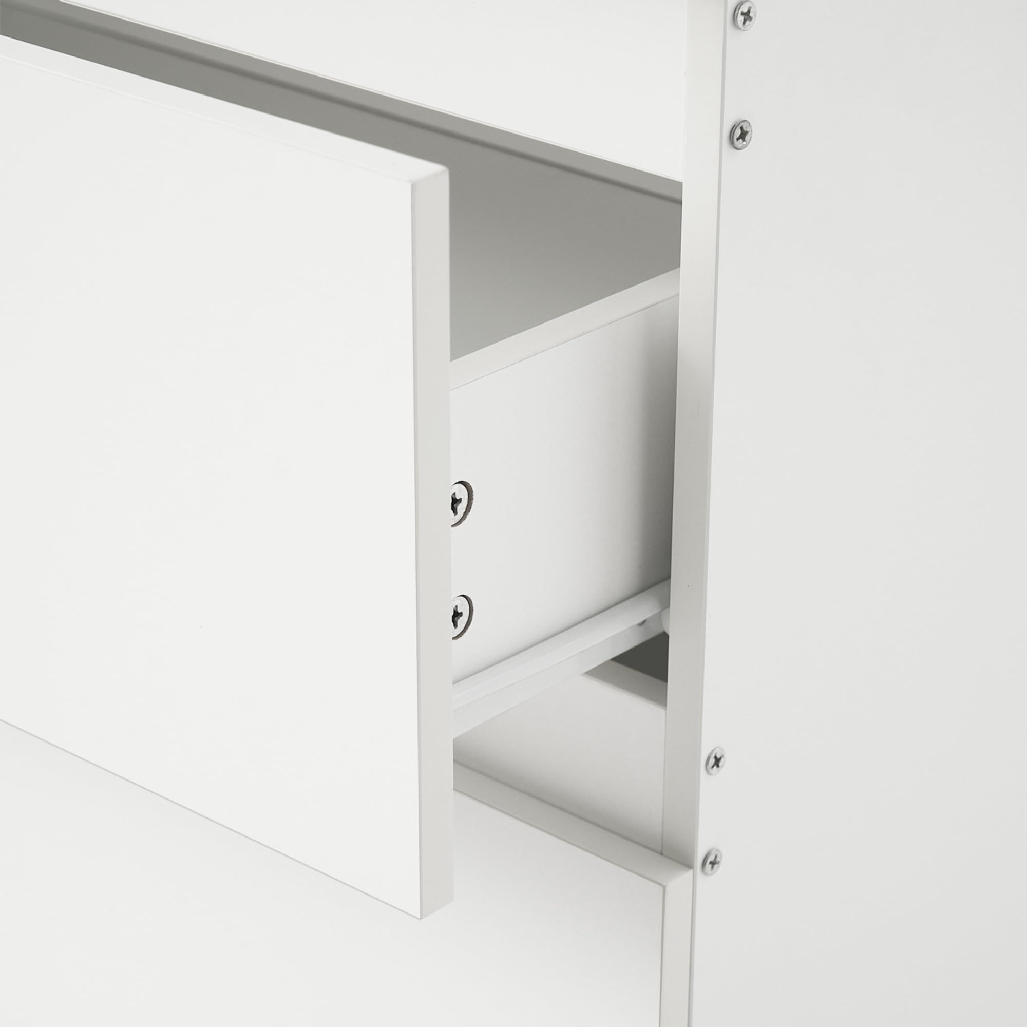 Cómoda Blanca con 3 Cajones, Cómoda y Cajonera Dormitorio Mueble de Cajonera Blanca Moderno Gavetero Alta 75 cm Almacenamiento Sinfonier para Dormitorio Salón Oficina (3 Cajones)