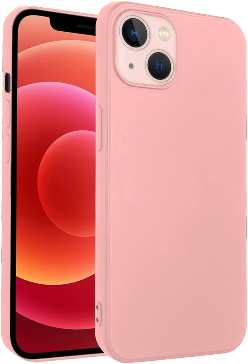 Case for IPhone 14 Plus Soft Liquid Silicone Gel Case Full Body Shockproof Rubber Protection Matte Finish Cover Soft Microfiber Lining Cushion Slim Back Case for iPhone 14 Plus (Pink)