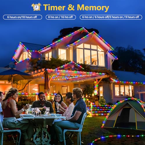 KNONEW 164FT 1000LED Rope Lights for Outside,Outdoor String Lights Waterproof 8 Modes Clear Tube Light for Indoor,Bedroo - Additional View