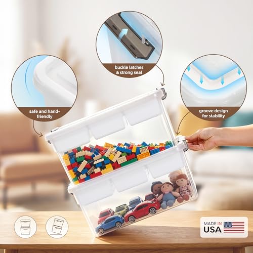 Image of Citylife 17QT Clear Craft Organizers and Storage Box with Removable Tray