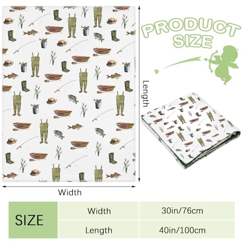 Image of HunnmingRe Baby Blanket for Boys Fishing Blankets for Newborn Double Layer Toddler Registry Nursery Must Have, 30 x 40 Inch Soft Muslin Cotton Front Dotted Fleece Backing