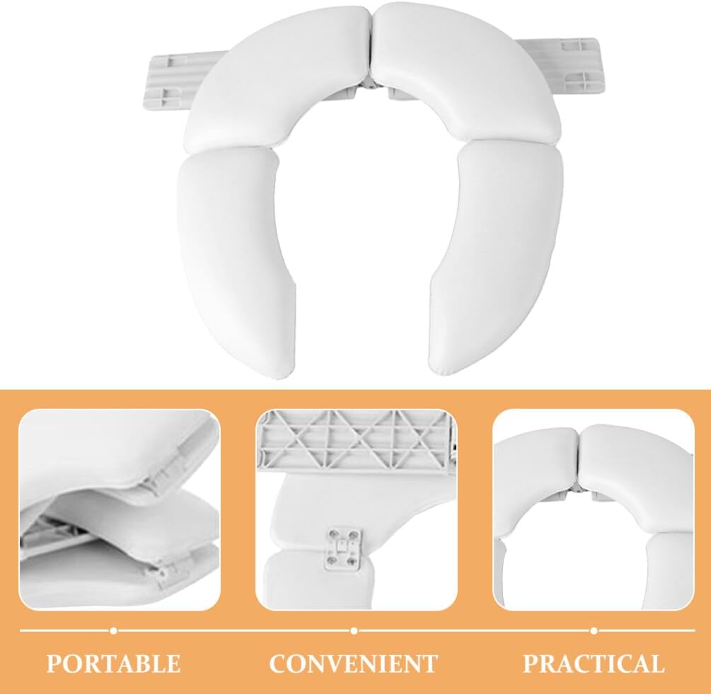 Alasum Toilet Seat Cushion, Soft Padded Bathroom Attachment Donut Seat Cover Kids Potty Training Toilet Seat Pad for Handicap, Adults, Coccyx Tailbone Pain Relief, 19.00X17.00X2.00CM, White