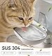 FEELNEEDY Katzenbrunnen Kabellos|Trennung von Frisch und Abwasser|Ohne Filterwechsel, Trinkbrunnen für Katze mit Akku 2000mAh, BPA-freien Wasserspender Leise, Tränken aus Edelstahl, Tank Weiß