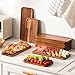 HOMKULA Solid Acacia Wood Serving Trays and Platters - Wooden Mini Charcuterie Boards, Rectangle Small Cheese Board for Food, Bathroom, Home Decor, Kitchen Counter, (14