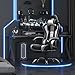 Yaheetech Gaming Chair, Video Game Chair with Massage Lumbar Support and Footrest Height Adjustable Ergonomic Computer Gaming Chair with Swivel Seat and Headrest, Black/White