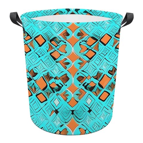 Panier à linge pliable turquoise imperméable grand format gain de place - 2