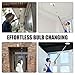 26FT Reach Light Bulb Changer for High Ceilings, Light Bulb Extension Pole Changer with Basket, Suction Cups and Duster, Light Bulb Remover Tool for High Ceilings and Recessed Lights