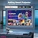 [2200ANSI & Officially-Licensed APP] 4K Projector with WiFi and Bluetooth,3D Dolby Audio and Auto Focus Smart Projector, AuKing Outdoor Movie Home Theater Proyector with Omni-Adjustable Stand