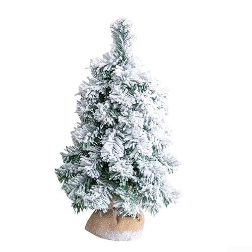 BlissfulAbode Albero di Natale Finto con Design innevato per scrivania e Decorazione di Piccoli spazi, Dimensioni 50 cm, per un'atmosfera stagionale