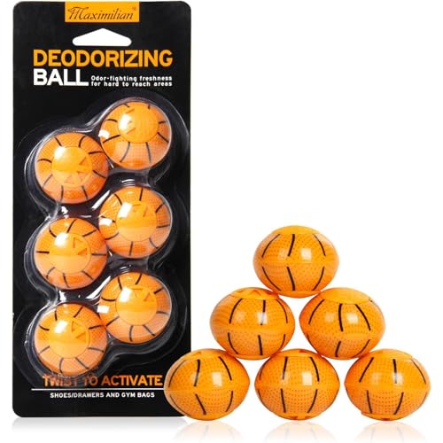 MAXIMILIAN Professional Shoe Deodorizer Balls 6pcs Orange Shoe Fresheners Balls Foot Odor Eliminator...