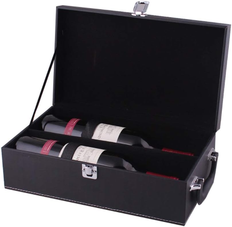 Champagne Gift Box Simple Design Black PU Leather Portable