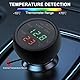 Hoembpn 3 in 1 Auto USB Ladegerät Voltmeter Thermometer mit LCD-Digitalanzeige Temperatur Tester Batteriespannung Monitor für 12V-24V Wohnwagen LKW SUV Bus