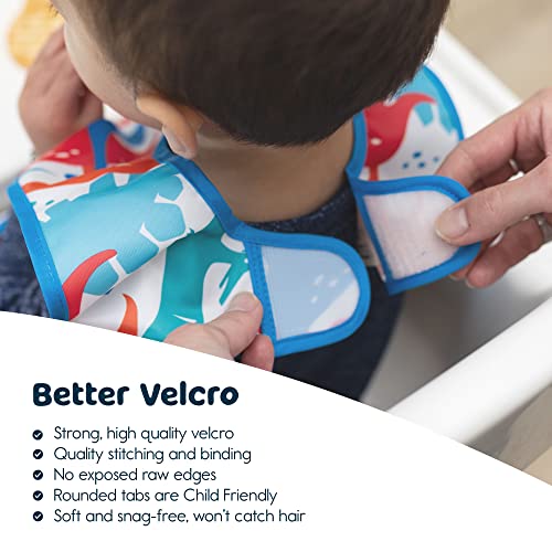 Image of Tiny Twinkle Mess Proof Baby Bib for Boys | Waterproof Toddler Bib for Eating | Baby Apron for Feeding, Machine Washable | Perfect Shower Gift (Green Checkers, 6-24M)