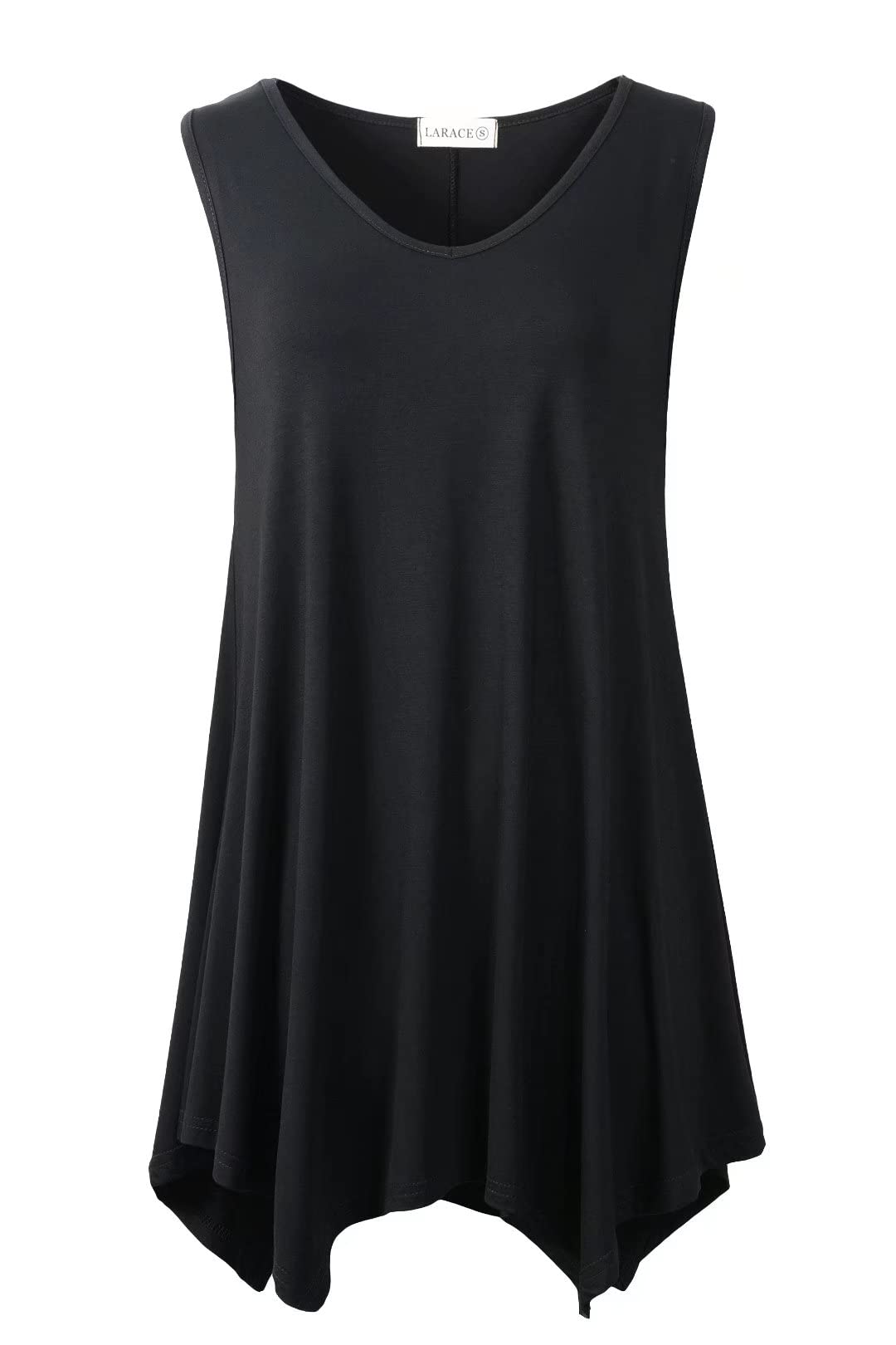 LARACE Plus Size Tank Tops for Women V Neck T Shirts Summer Sleeveless Tunic Tops Loose Fit Flowy