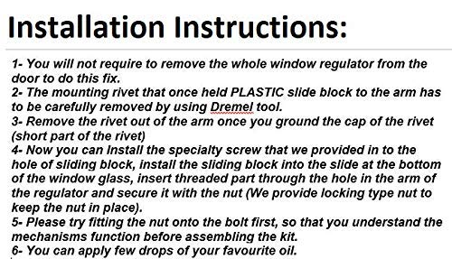 Mercedes Sprinter Power Window Crank Motor Lift Regulator Front 5104345AA Repair kit