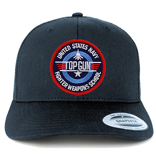 Armycrew US Navy TOPGUN Patch Retro Fit Trucker Mesh Cap - Navy