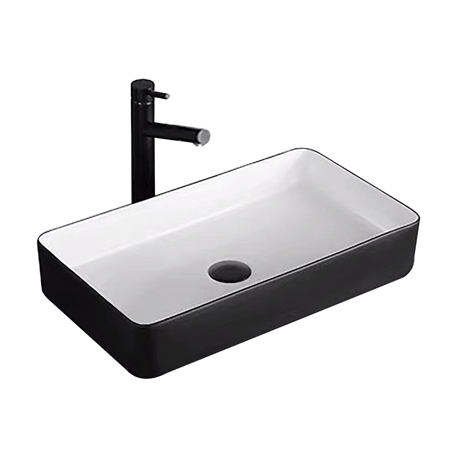 ASerZenith Bathroom Vessel Sink Vanity, Modern Above Counter Sink Bowl With Pull-Down Faucet, Wash Sinks Basin Ceramic Easy To Install, For Cabinet Lavatory Vanity Cloakroom(J)