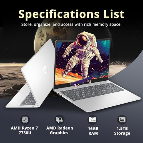 Laptop HP 15.6" FHD IPS Touchscreen Ryzen 7 7730U 16GB RAM miniatura 3