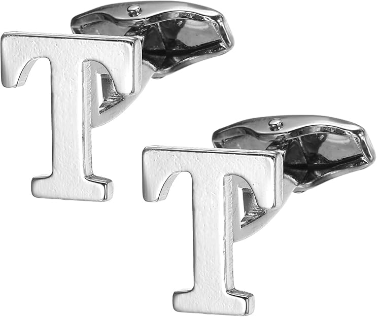calixto T Alphabet Silver Cufflinks for Men | Initial Letter “T” Personalized Luxury Cuff Links | Premium Polished Metal Shirt, Coat & Blazer Cufflinks | Wedding, Office | Stylish Gift for Men | Set of 2-picture-37