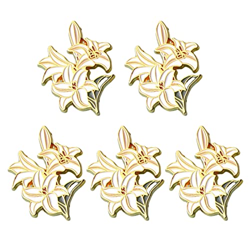 5 Stück Metall White Peace Dove/Lilie Brosche,Friedenstaube Revers Pin Emaille Broschen,Vogel Revers Pin Badge Anstecknadel Button Pins Badge für Frauen Schmuck Mädchen Geburtstagsgeschenk Cover