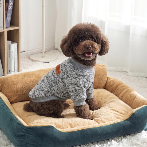 Image of 3 Pack Dog Sweaters for Small Dogs Girl Boy Winter Fleece Clothes Warm Soft Dog Sweatshirt Outfit for Dogs Cats Pet Apparel