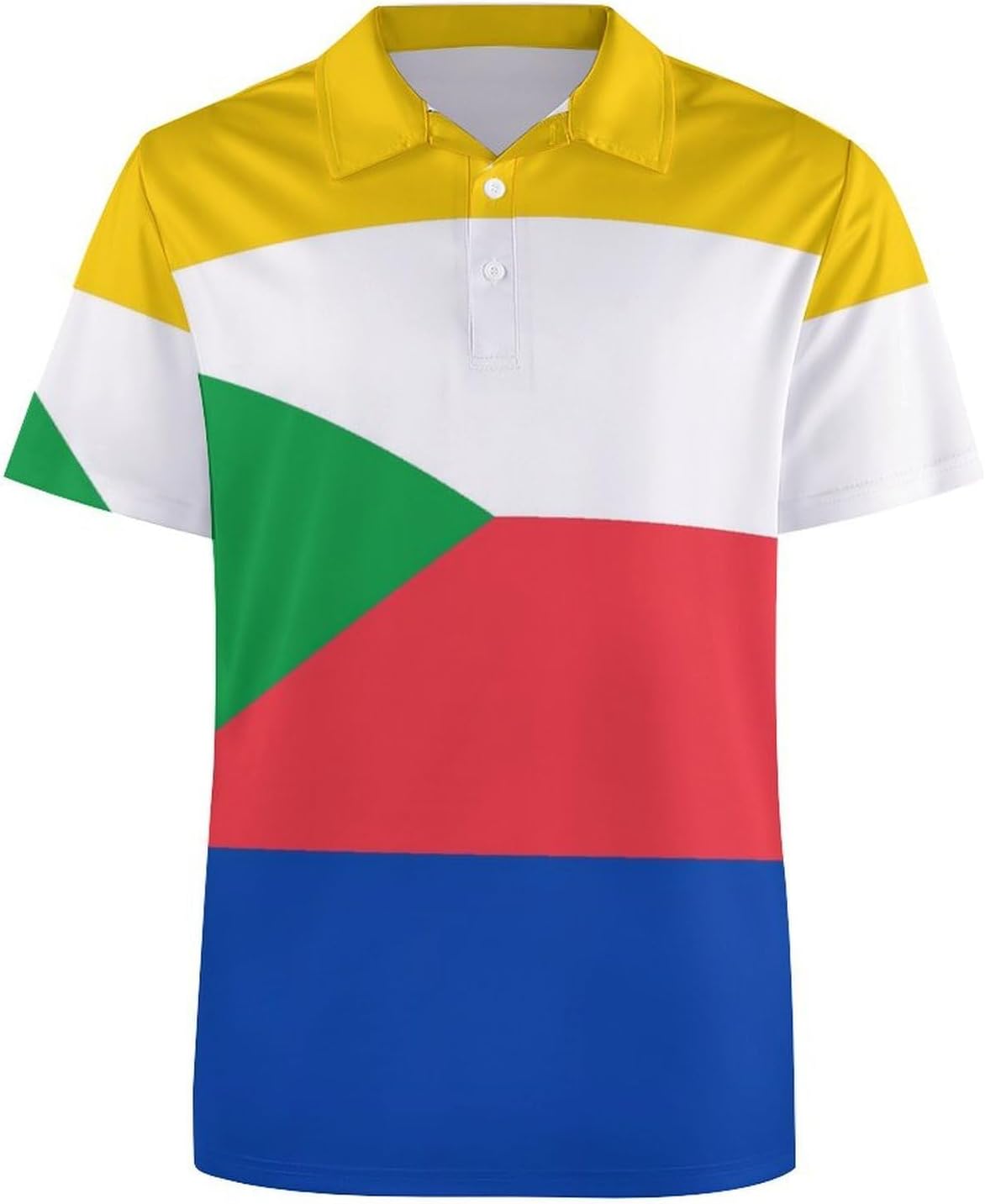 Flag of The Comoros Golf Polo Shirts for Men Casual T Shirts 5X-Large