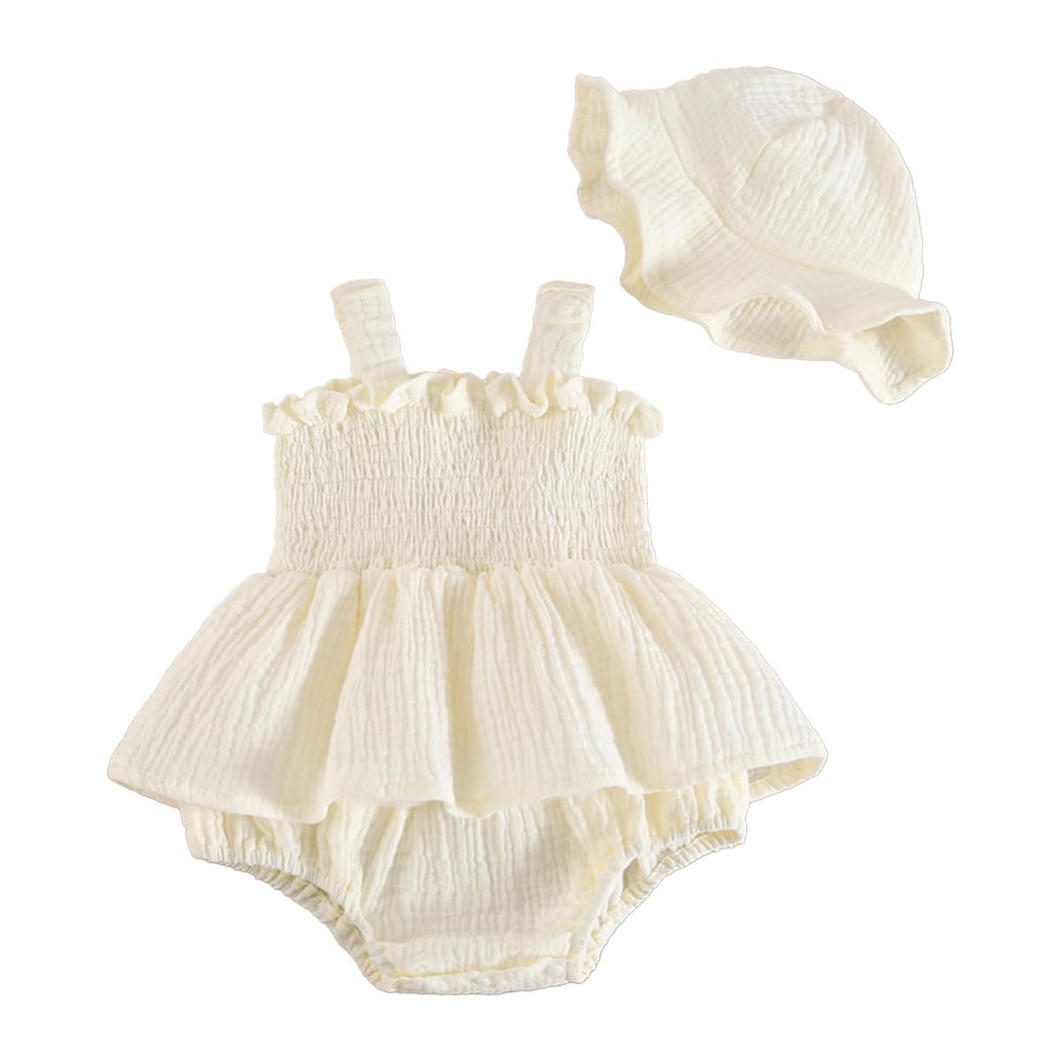 Vestidos Bebé Niña Ropa de Verano Floral Bohemios Vestido de Algodón y Lino con Gorro para Recién Nacidos Conjuntos para Bebés Sesiones de Fotos — view 9