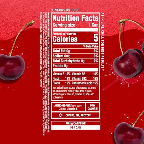 Image of Sparkling Ice Caffeine Soda Shoppe Cherry Cola Perfectly Caffeinated Sparkling Water with 70mg Caffeine, Zero Sugar, with Antioxidants and Vitamins, 16 fl oz Cans (Pack Of 12)