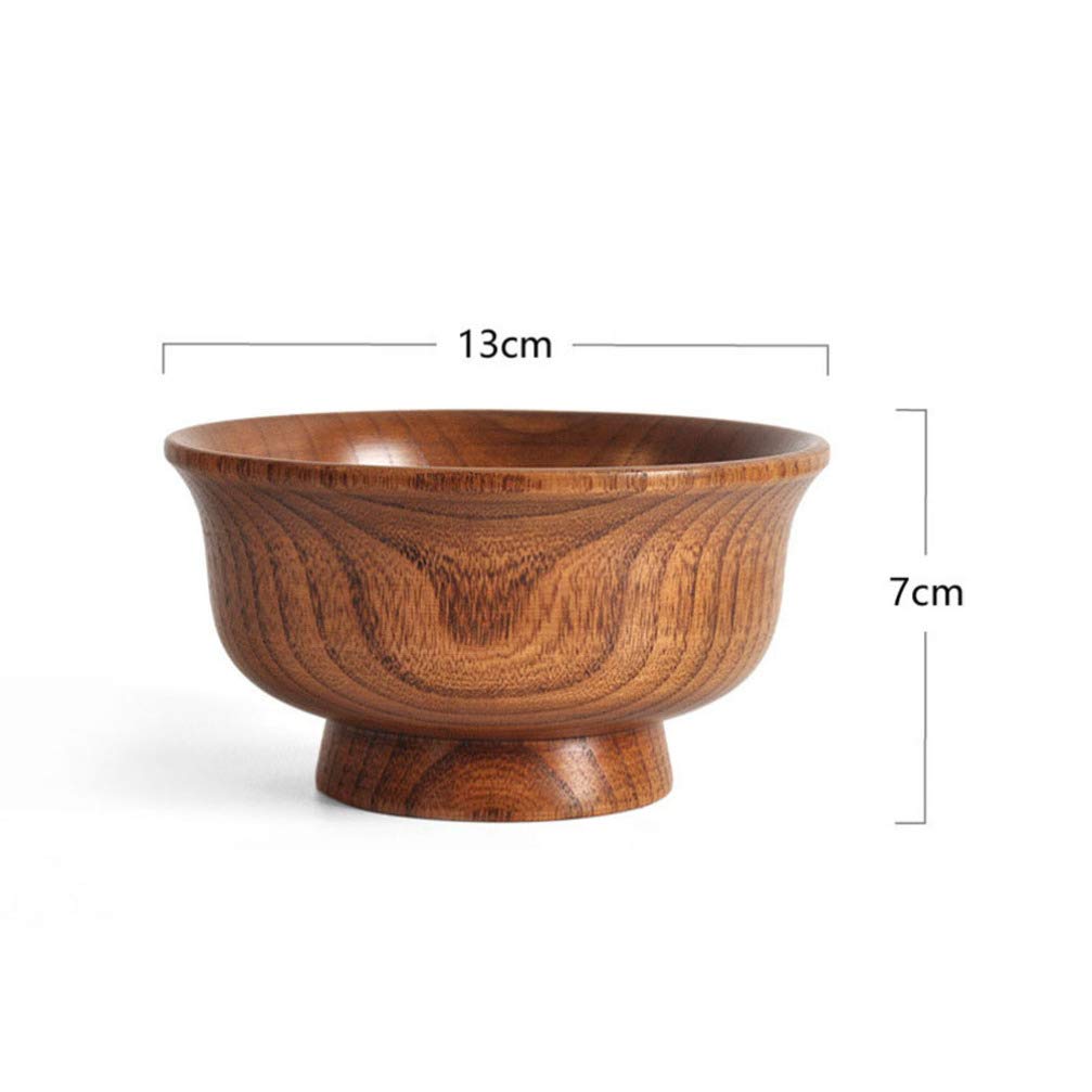 Ensaladera de Madera Tazón para Servir con Patas de Madera Taza de té de la Leche para Ensalada Arroz Miso Sopa Frutas Exhibición Decorativa 13x13x7cm