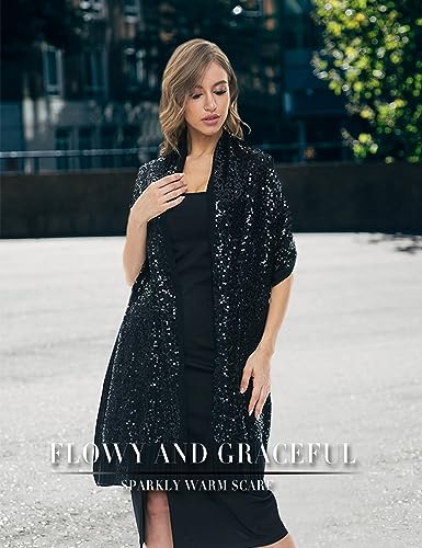 Shawls and Wraps for Evening Dresses, Sequin Ironable Pashmina Shrug for Party 6
