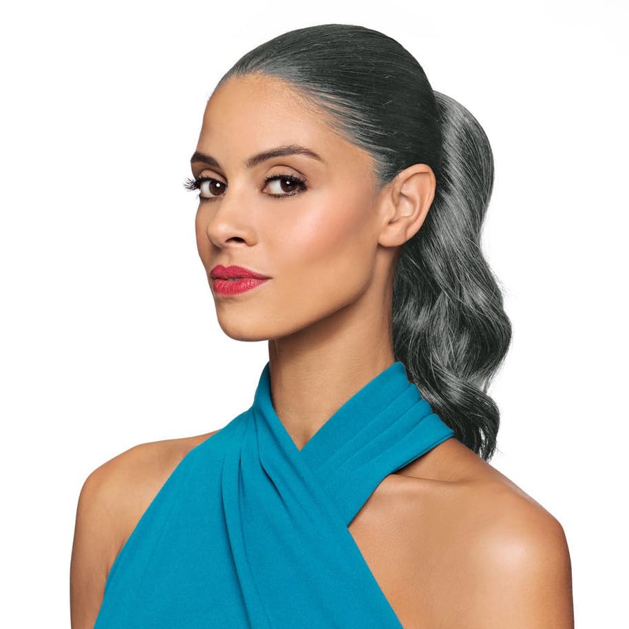10" Length Drawstring Wavy Ponytail DS23 Color 44 - (2 Pack) Elegant Waves Hairpiece Fusion Heat Friendly Synthetic Fiber Womens Lightweight Black Women Foxy Silver Bundle Hairloss Booklet