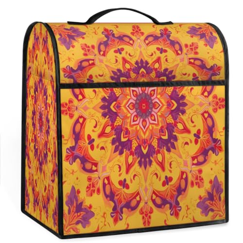 Coffee Maker Cover Ethnic Mandala Kitchen Appliance Covers Small Appliance Covers Blender Cover Juicer Cover Dust Covers for Kitchen Appliances with Top Handle and Pockets,Washable,B485
