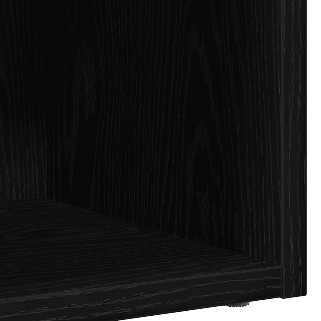 Caja de almacenamiento LP en aspecto de roble negro, 71 x 34 x 36 cm, caja de madera para discos de vinilo, estante horizontal y vertical, para salón y oficina