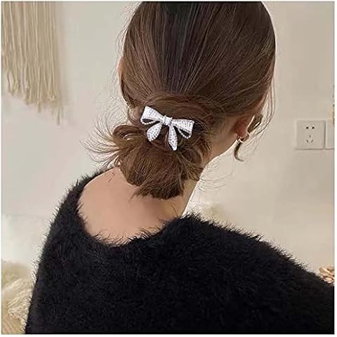 Yheakne Silver Bow Crystal Hair Clip Cover