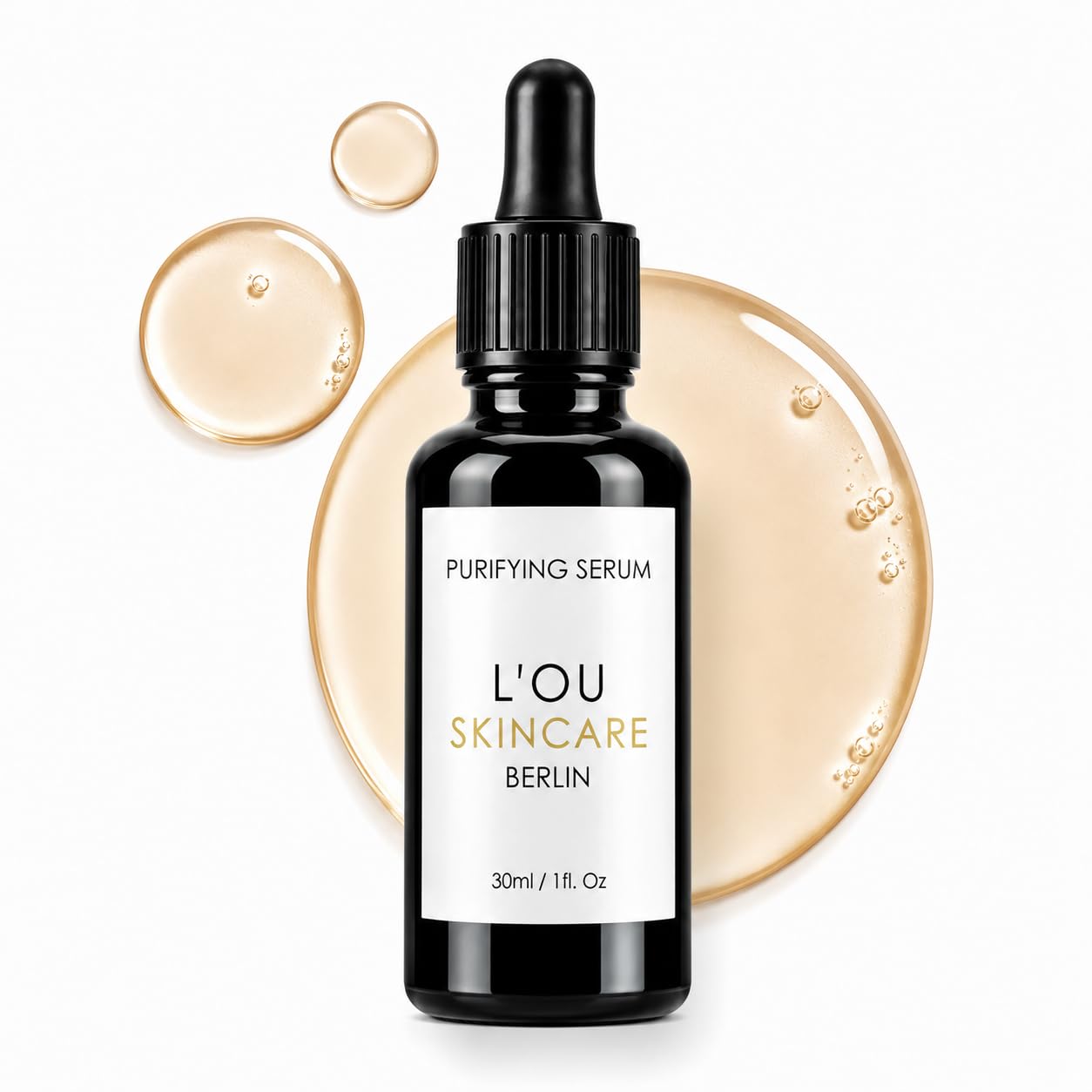 lou skincare purifying serum - Gesichtsserum mit Hanf, Teebaum und Lavendel, für unreine und empfindliche Haut, 30ml