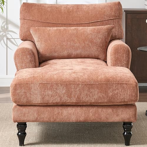 Sillón lounge reclinable tapizado naranja sencillo miniatura 3