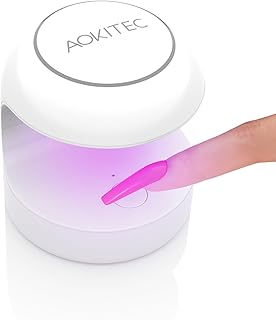 Aokitec UV Light for Nails, Mini UV LED Nail Lamp Portable Quick-Dry 12W Gel Nail Curing Lamp for Gel Polish Resin Glue Gel Extension Gel Manicure Kit for Salon Home DIY Nail Art (White)