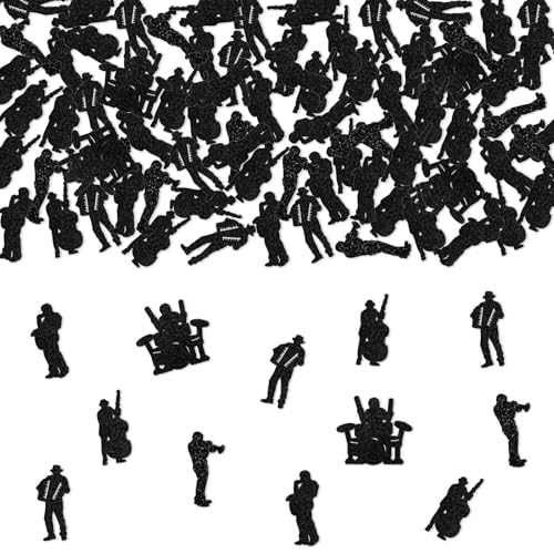 Ya en mundofriki.es: Paquete de 200 piezas de confeti de banda de jazz con purpurina negra para decoración de mesa, concierto de música, decoración de pasteles, para mujeres y hombres, fiesta de música, recital, recepción