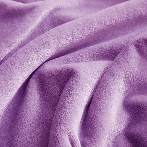 KMUSET Fleece Blanket Throw Size Lilac Lightweight Super Soft Cozy Luxury Bed Blanket Microfiber
