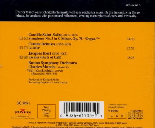 Miniatura 2 de Saint-Saëns Symphony No 3 Organ Symphony  Debussy La Mer  Ibert Escales Ports of Call
