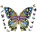 AthlChamp Holzpuzzle, Tolles Geschenk und Spielzeug für Erwachsene und Kinder, Unregelmäßige und einzigartige Form-Puzzleteile, 24,7 x 30 cm, 200 Teile, Schmetterling, Medium