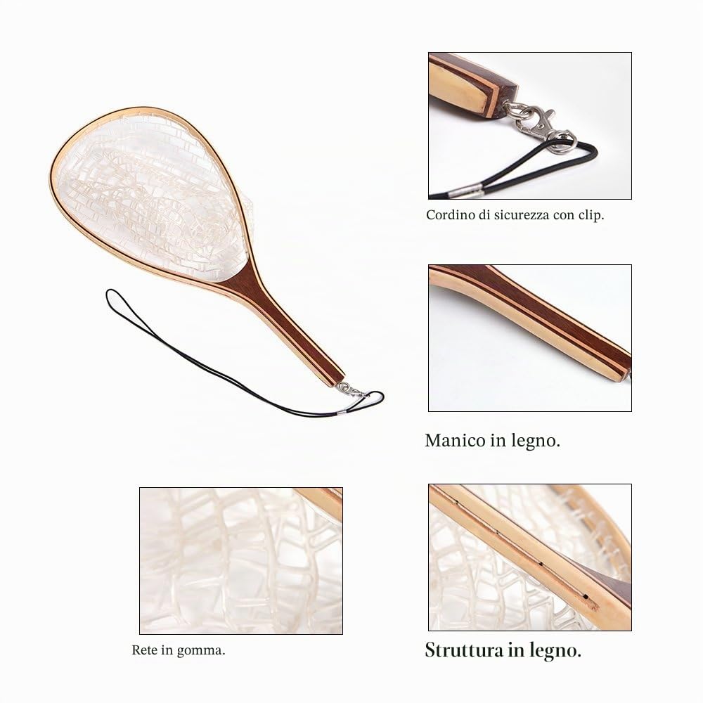 Lixada retino per mosche con manico in legno, L 60 cm, materiale netto: gomma. 1