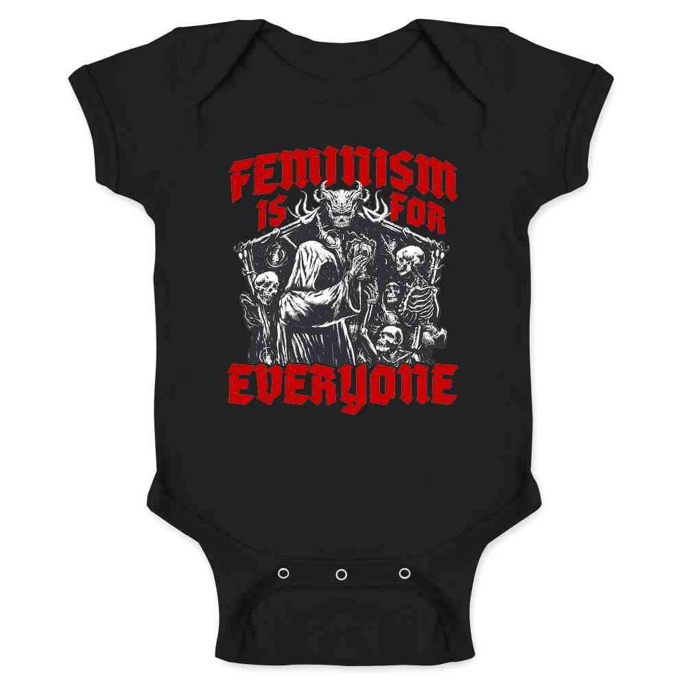 Pop Threads Feminism is for Everyone Metal Punk Emo Goth Infant Baby Boy Girl Bodysuit Black 12M