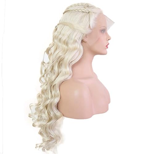 Miniatura 5 de Peluca de encaje frontal sin pegamento de rubio platino de 240in de largo para mujer peluca trenzada frontal de encaje rubio ceniza parte