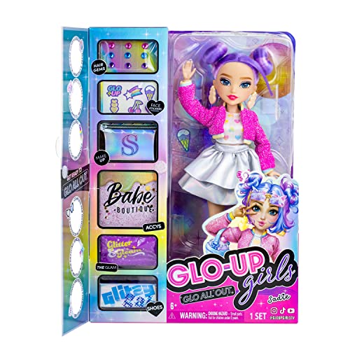Far Out Toys Glo-Up Girls Season 2 Sadie Fashionista Fashion Doll, Dazzling Jewelry, Hair Gems, Accessories, Fashions, Face Stickers, Makeup, Nails #TOP5