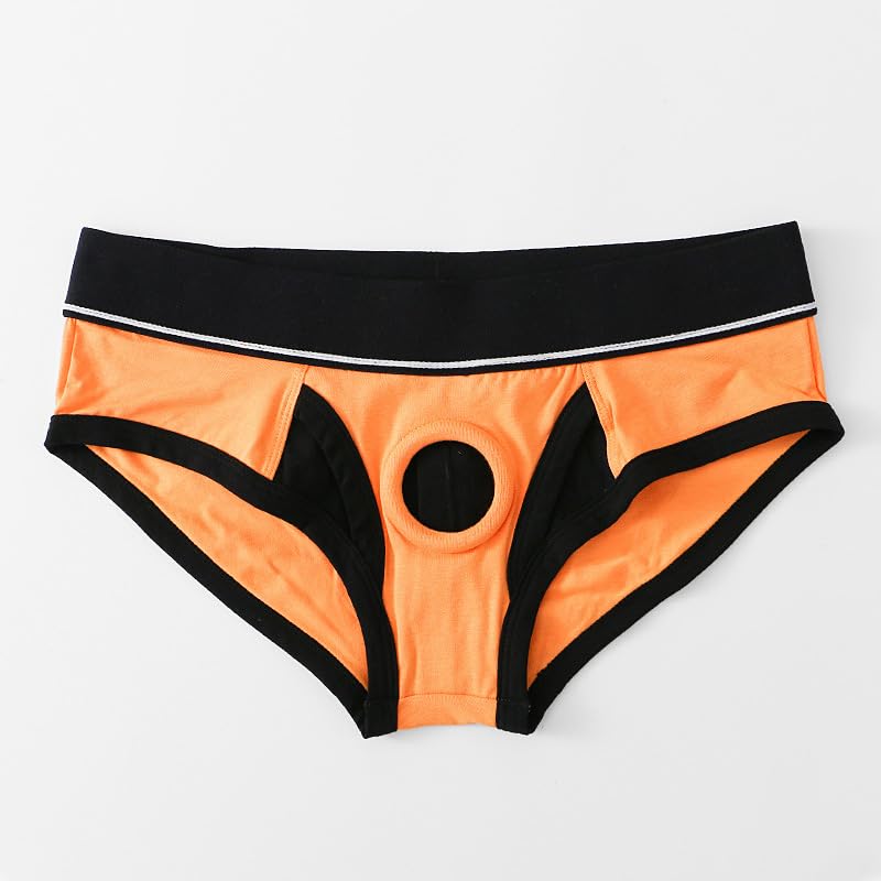 Men's Hollow Out Colored Lingerie Briefs Gay Sexy Open Front Erotic Underwear Sissy Breathable Elastic Thongs2