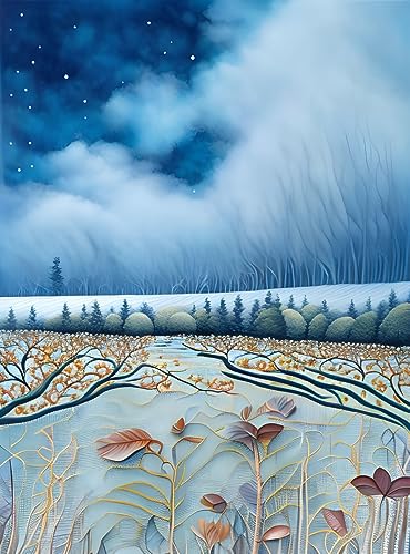 Toile forêt 58 x 90 cm poster ruisseau tranquille décoration murale nature SERENDIPITP