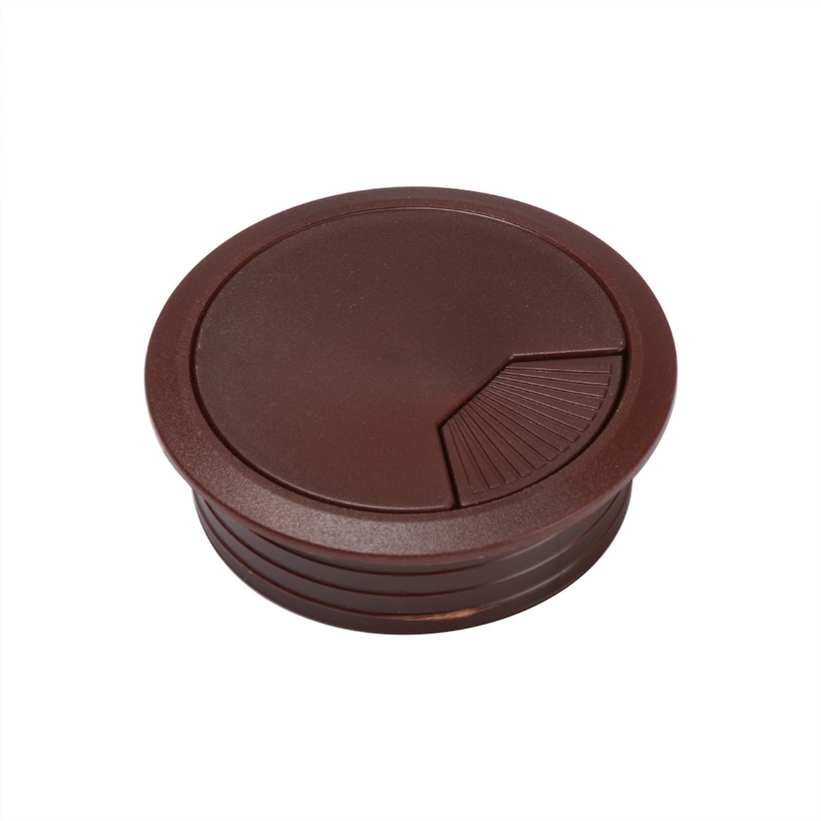Sybnikolf 80Mm Dark Brown Desk Grommet Cable Grommet Aluminum Alloy Office Table Desk Rectangle Wire Hole Cover With Black Brush 53Mm Silver(80Mm Dark Brown)