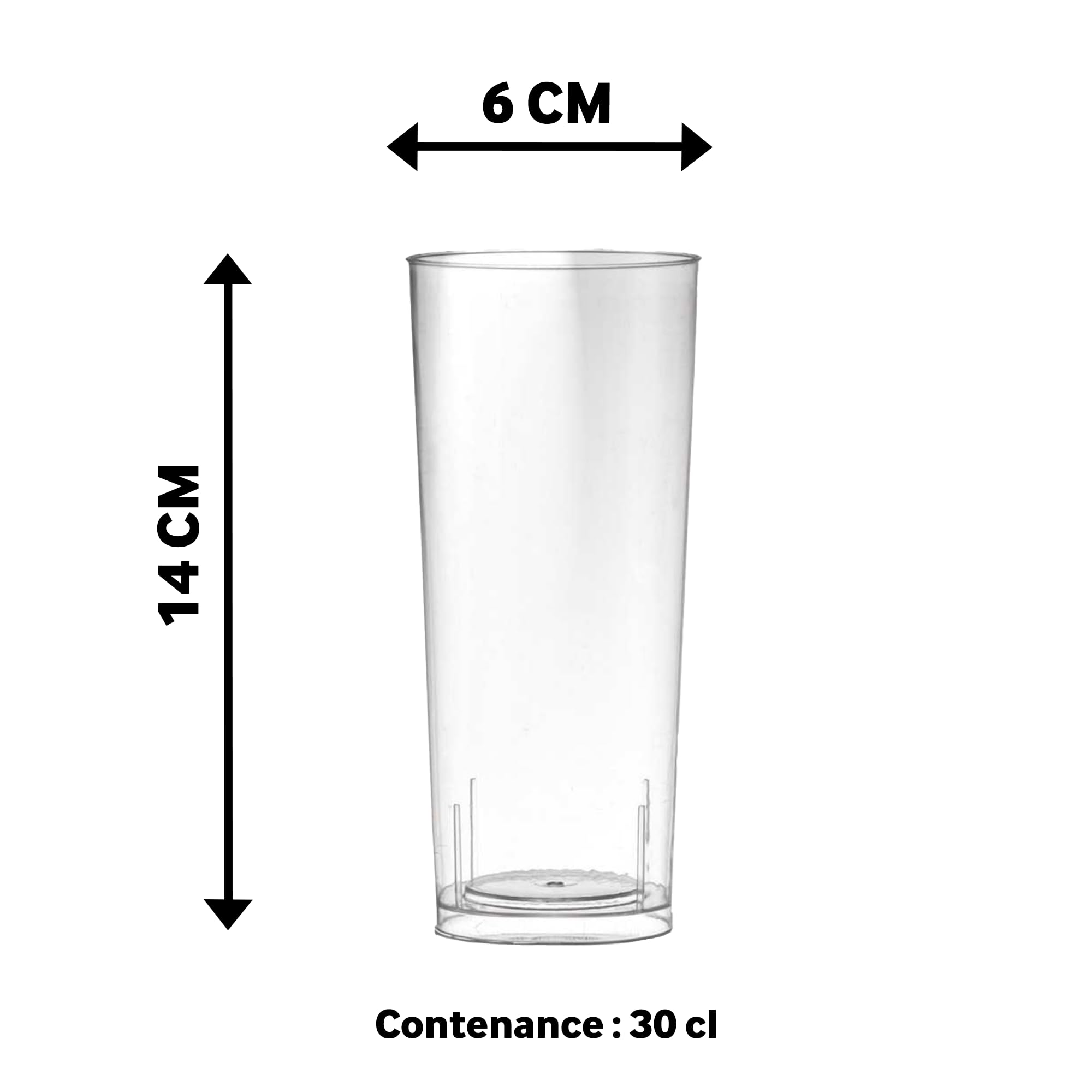 Table'Colors 100 Verres Tube 30 cl Lavables et Réutilisables - Fabriquée en France - Parfaits pour Cocktails et Apéritifs - Jus d'orange - Soda - Pastis