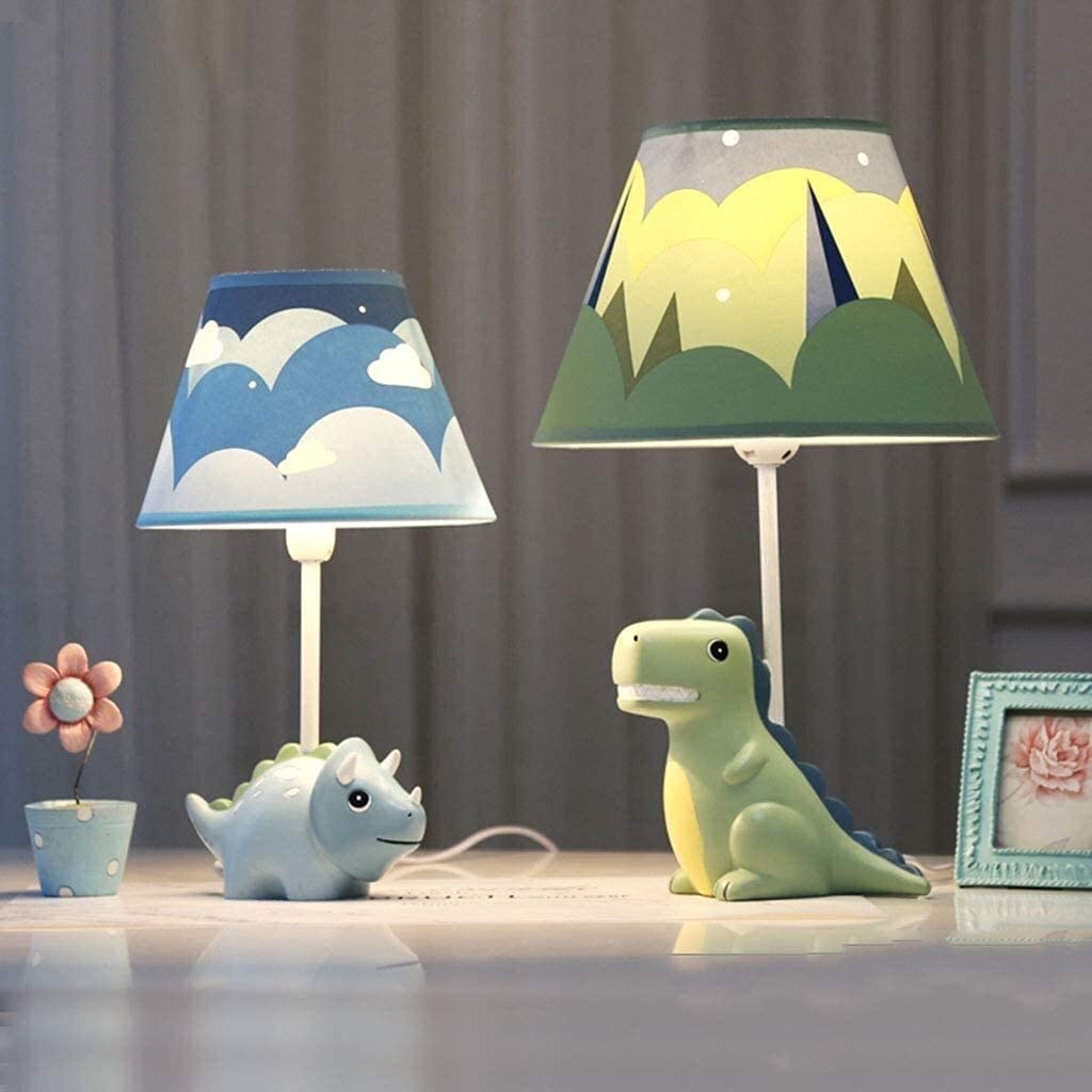 XANAYXWJ Lámpara de Escritorio habitación Dibujos Animados Dinosaurio Verde Dormitorio lámpara de Noche Creativo cálido romántico Lindo Blando Joven Decorativo